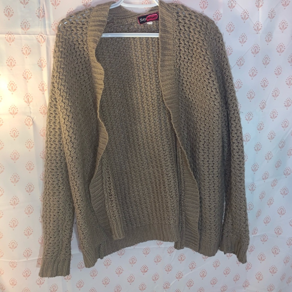 Say What brand tan cardigan